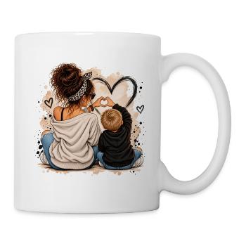 Herzverbindung Mutter und Kind - Tasse - Weiß - Rechts