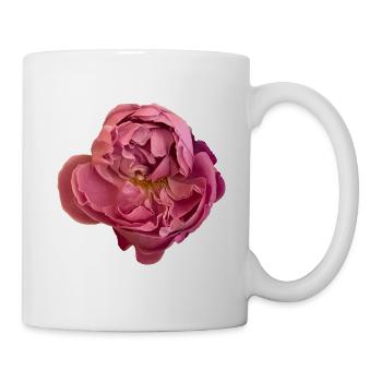 Elegante rosa Rosenblüte - Tasse - Weiß - Rechts