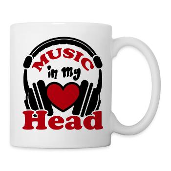 Music in my Head Kopfhörer Headphone DJ Herz  - Tasse - Weiß - Rechts