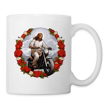 Motorrad Jesus - Tasse - Weiß - Rechts
