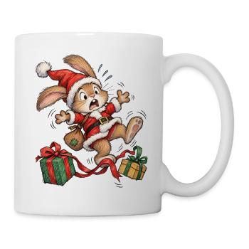 Chaotic Rabbit Winter Parcel Chase Cartoon - Tasse - Weiß - Rechts
