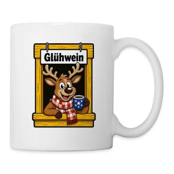 EG Glühwein Elch Rentier Weihnachten Tier  - Tasse - Weiß - Rechts