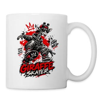 Giraffe Skateboarder Street Art - Tasse - Weiß - Rechts