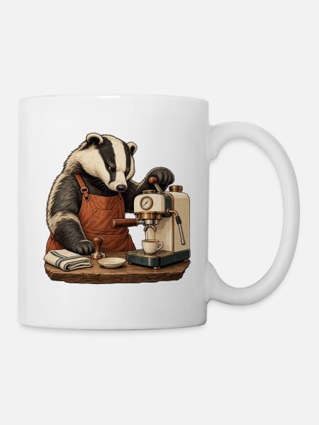 Heimbarista Dachs – Espresso ist Chefsache - Tasse - Weiß