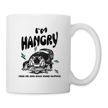 Hungriger Alligator, gib mir Essen! - Tasse - Weiß - Rechts