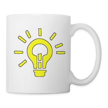 Gelbe Birne: kreative Idee - Tasse - Weiß - Rechts