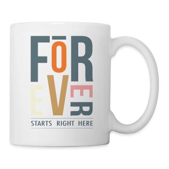 Modernes Geometrisches Spruch Forever - Tasse - Weiß - Rechts