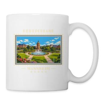 Deutschland Mannheim Vintage Reisemarke - Tasse - Weiß - Rechts