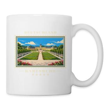 Deutschland Karlsruhe Vintage Reisemarke - Tasse - Weiß - Rechts