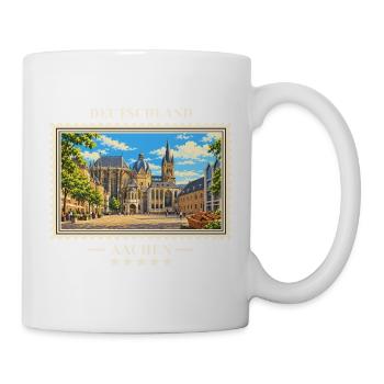 Deutschland Aachen Vintage Reisemarke - Tasse - Weiß - Rechts