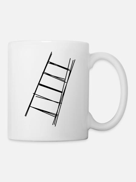 Leiter handgezeichnet - Tasse - Weiß