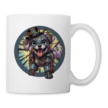 Mecha Hund Rostig und Verschmutzt - Tasse - Weiß - Rechts