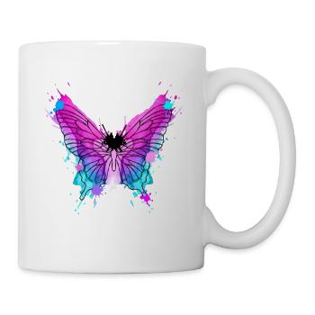 Schmetterling Aquarell  - Tasse - Weiß - Rechts