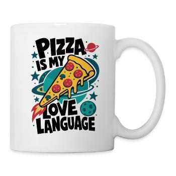 Pizza Is My Love Language – Pizzarakete - Tasse - Weiß - Rechts