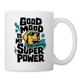 Hund als Superheld – Good Mood Is My Super Power - Tasse - Weiß - Rechts