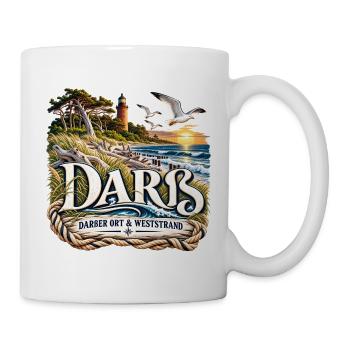 Darß Küstenlogo Nautik - Tasse - Weiß - Rechts