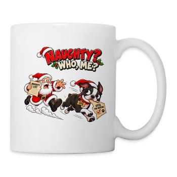 Frech? Wer, ich? Boston Terrier Weihnachten - Tasse - Weiß - Rechts