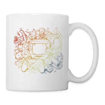 PC Spiele im Vintage Look - Tasse - Weiß - Rechts