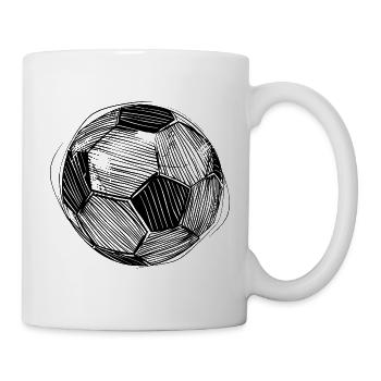 Fußball Skizze - Tasse - Weiß - Rechts