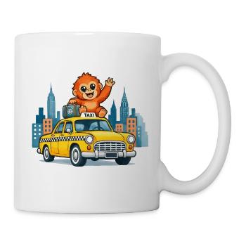 Affe auf'm Taxi City Adventure - Tasse - Weiß - Rechts