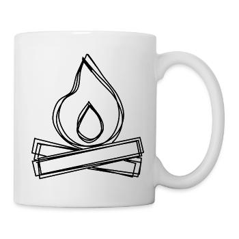 Lagerfeuer handgezeichnet - Tasse - Weiß - Rechts