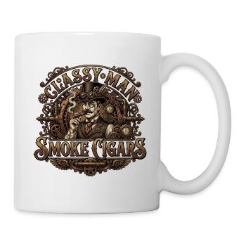 Classy Men Smoke Cigars - Tasse - Weiß - Rechts