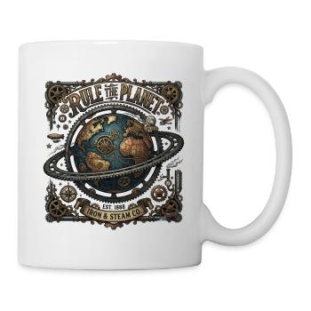 Rule_the_Planet_-_Steampunk - Tasse - Weiß - Rechts