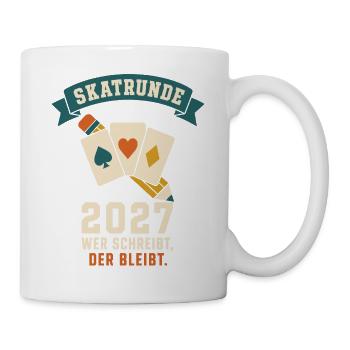 Skatrunde 2027 wer schreibt der bleibt – Skat - Tasse - Weiß - Rechts