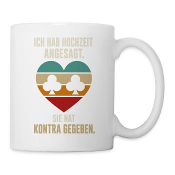 Hochzeit angesagt sie hat Kontra gegeben – Doko - Tasse - Weiß - Rechts