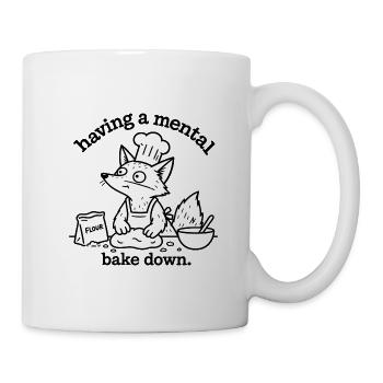 Mental Bake Down – Lustiger Fuchs beim Backen - Tasse - Weiß - Rechts