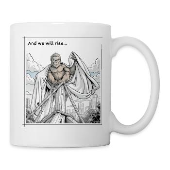 Affe auf dem Pfahl mit Tuchumhang - Tasse - Weiß - Rechts