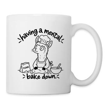 Mental Bake Down – Lama beim Backen - Tasse - Weiß - Rechts