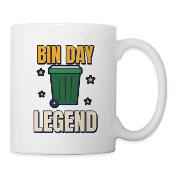 Bin Day Legend Lustiger britischer Wheelie-Bin - Tasse - Weiß - Rechts