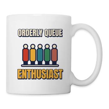 Ordnungsvolles Warteschlangen-Enthusiast Lustiges britisches Anstehen - Tasse - Weiß - Rechts