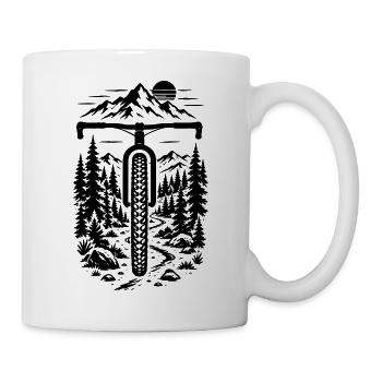 Mountainbike Abenteuer in den Bergen Natur Motiv! - Tasse - Weiß - Rechts