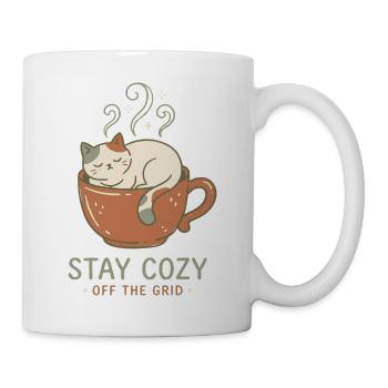 Katzenkuschel im Kaffeebecher - Tasse - Weiß - Rechts