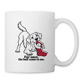 Labrador-Weihnachtsstrumpf und Tennisball - Tasse - Weiß - Rechts
