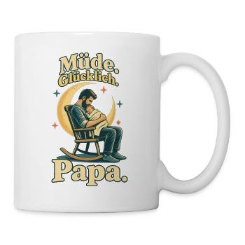 Frischgebackener Papa Schlafmangel Humor - Tasse - Weiß - Rechts