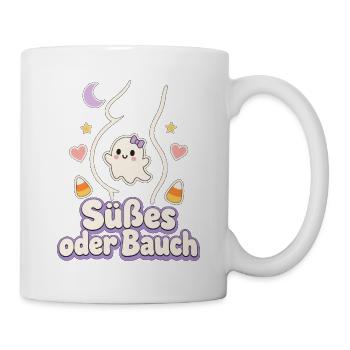 Schwanger an Halloween Babybauch Werdende Mama - Tasse - Weiß - Rechts