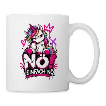 NO! Einhorn Graffiti Punk - Tasse - Weiß - Rechts