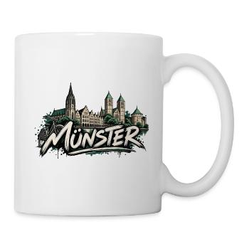 Münster Skyline mit Fahrrad - Tasse - Weiß - Rechts