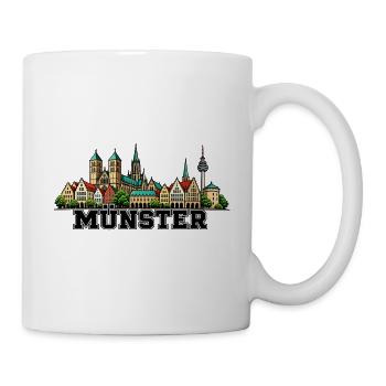 Münster Skyline Stadtmotiv - Tasse - Weiß - Rechts