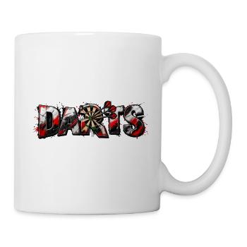 Darts Metallkunst Bullseye - Tasse - Weiß - Rechts