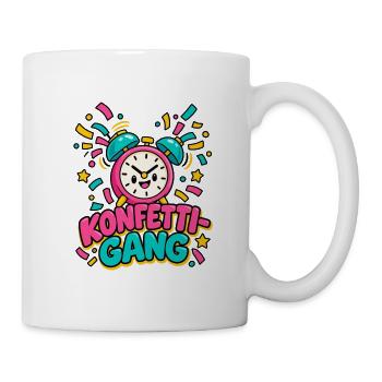 Konfetti-Gang Wecker 11:11 Karnevals-T-Shirt - Tasse - Weiß - Rechts
