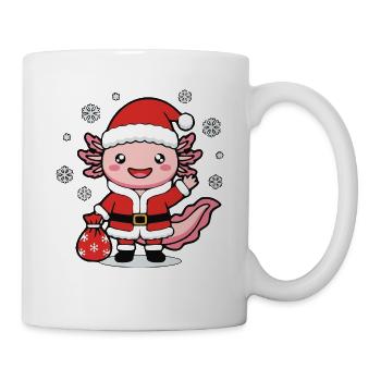 Süße Kawaii Axolotl Santa Weihnachtsgeschenktüte - Tasse - Weiß - Rechts