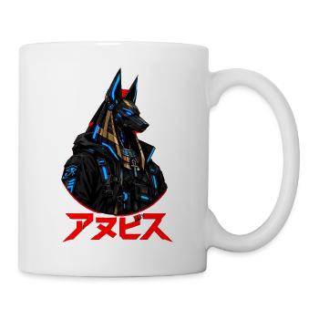 Cyberpunk Anubis Japanische rote Sonne Streetwear - Tasse - Weiß - Rechts