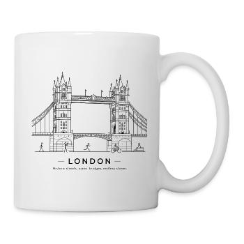 London — Tower Bridge Line Art - Tasse - Weiß - Rechts