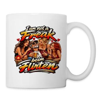Ich bin kein Freak beim Feiern - Tasse - Weiß - Rechts