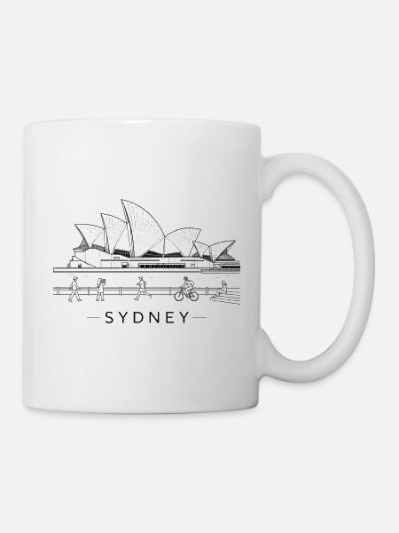 Sydney Opernhaus Linienkunst - Tasse - Weiß