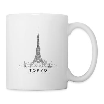 Tokyo Tower Line Art - Tasse - Weiß - Rechts